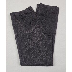 Cache Luxe Women's Black Pants All-over Embossed Pattern Size 12
